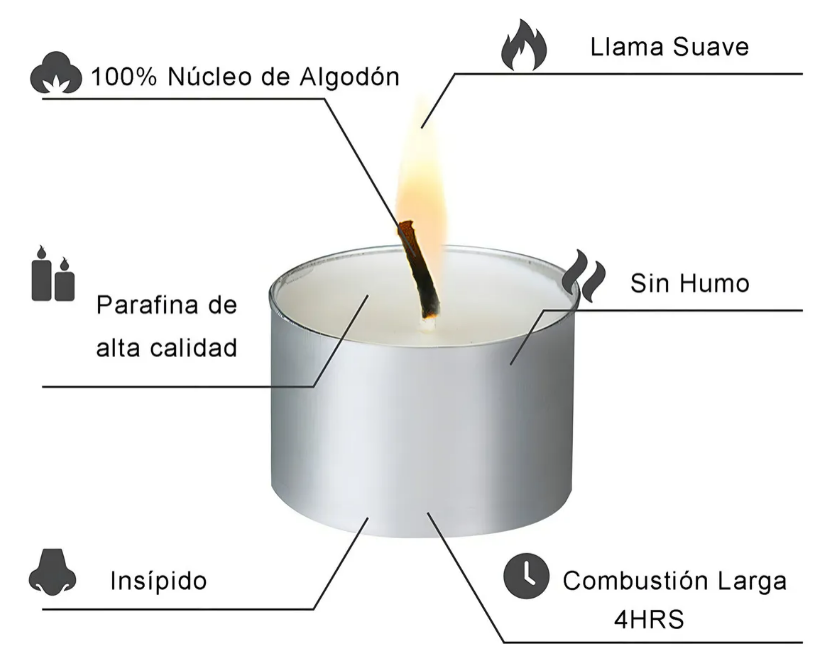 Foto 3 pulgar | Xtellar Set De 100 Velas Tealight Flotantes De Lujo Sin Aroma  Ideal Para Ambientes Sofisticados Y Elegantes