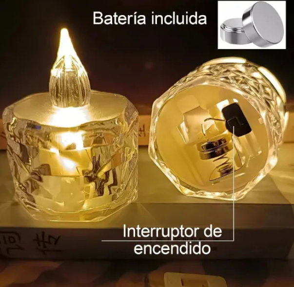 Foto 3 pulgar | Set Xtellar De 48 Velas Led De Cristal  Iluminación Romántica Y Segura Para Todas Tus Celebraciones