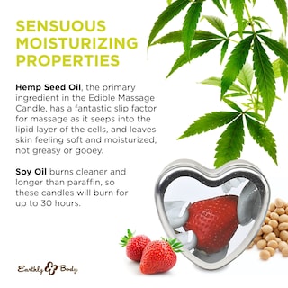 Foto 2 | Vela De Masaje Earthly Body Strawberry 120 Ml 3 En 1 Vegana - Venta Internacional.