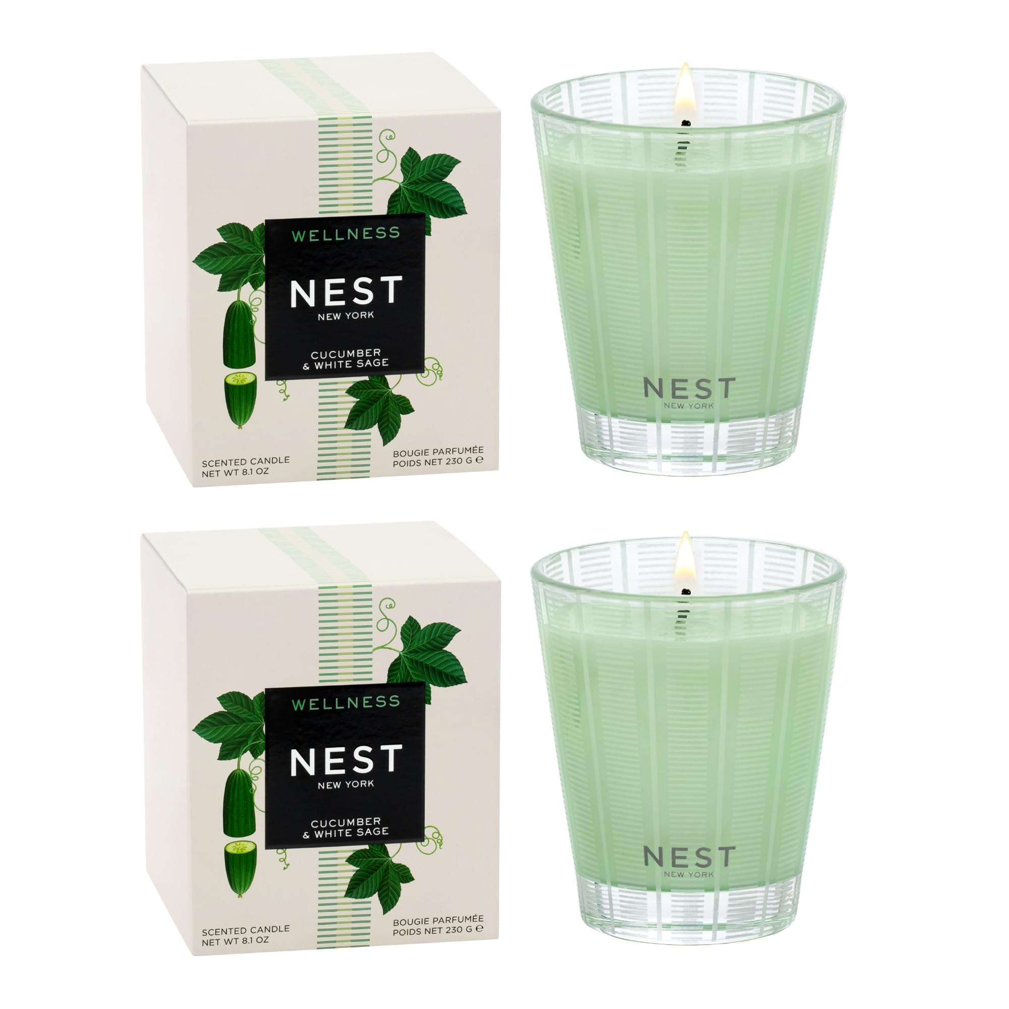Foto 2 pulgar | Candle Nest New York Pepino Y Salvia Blanca 240 Ml (x2) - Venta Internacional.