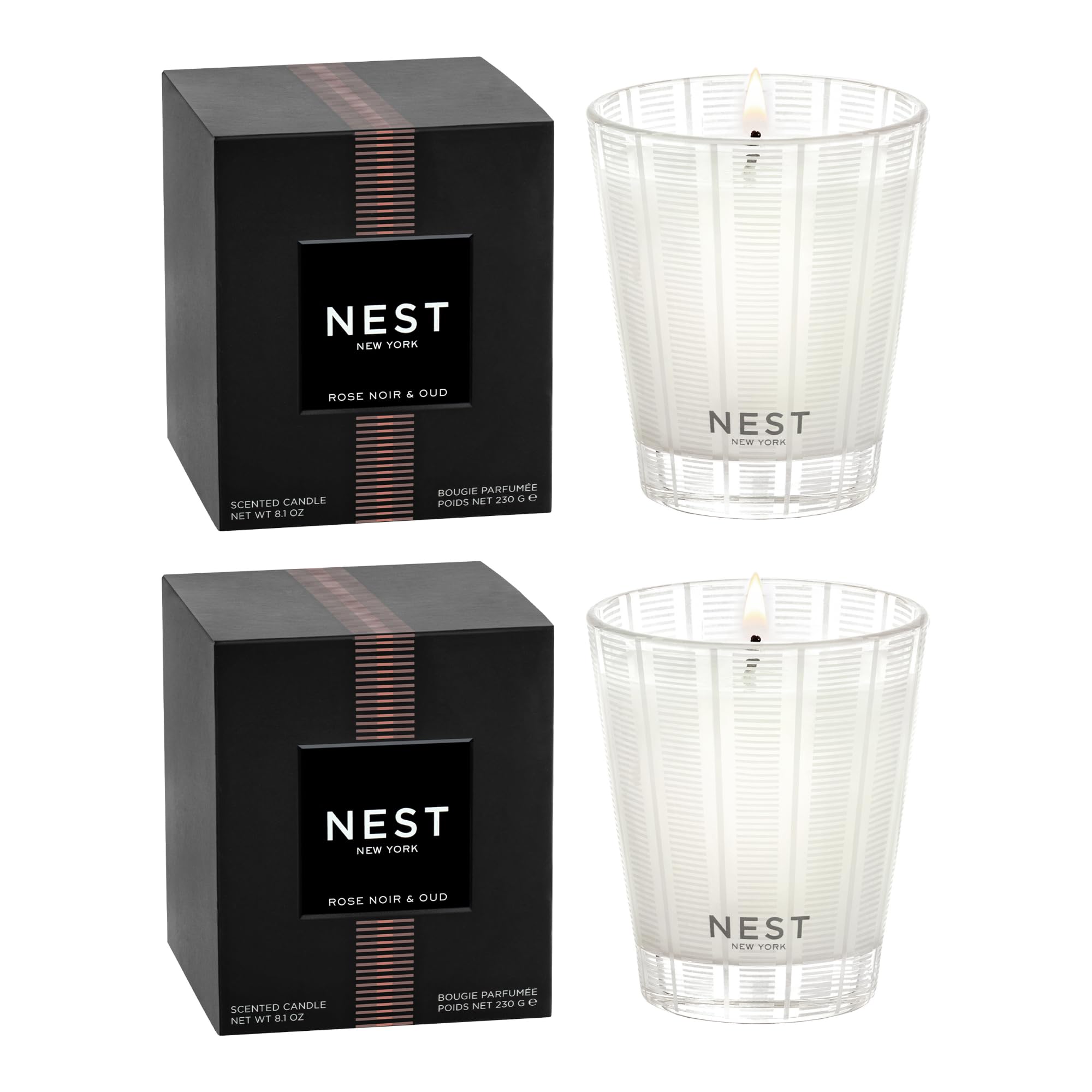 Foto 2 pulgar | Candle Nest New York Rose Noir & Oud  240 Ml  Paquete De 2 - Venta Internacional.