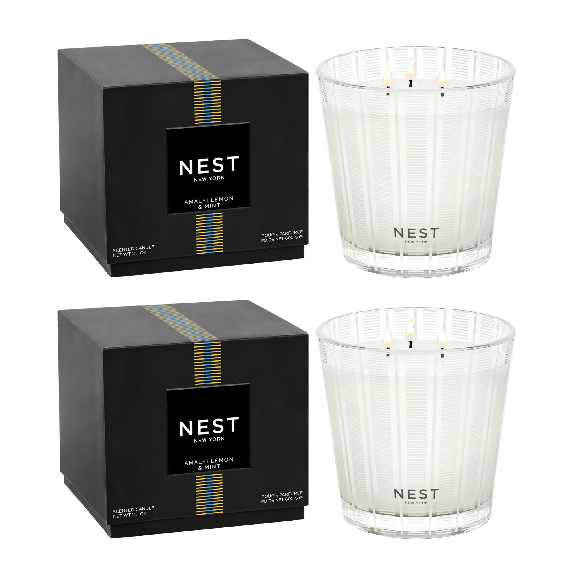 Foto 1 | Candle Nest New York  Amalfi  Limón Y Menta  3 Mechas  620 Ml  X2 - Venta Internacional.