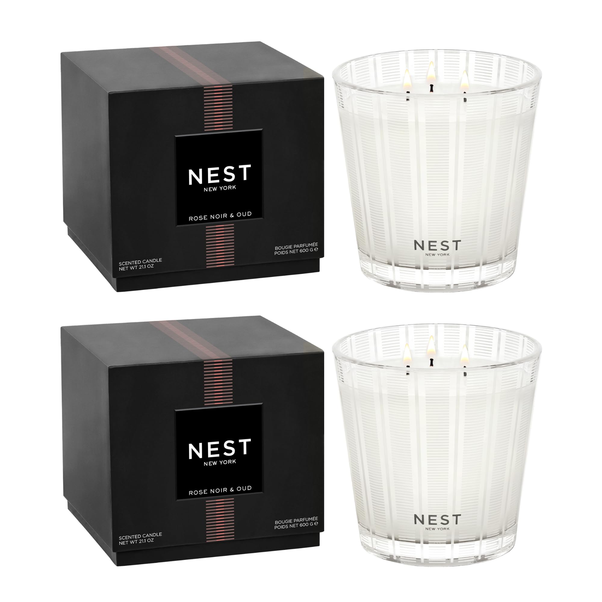 Foto 2 pulgar | Candle Nest New York Rose Noir & Oud  3 Mechas  625 Ml  Paquete De 2 - Venta Internacional.