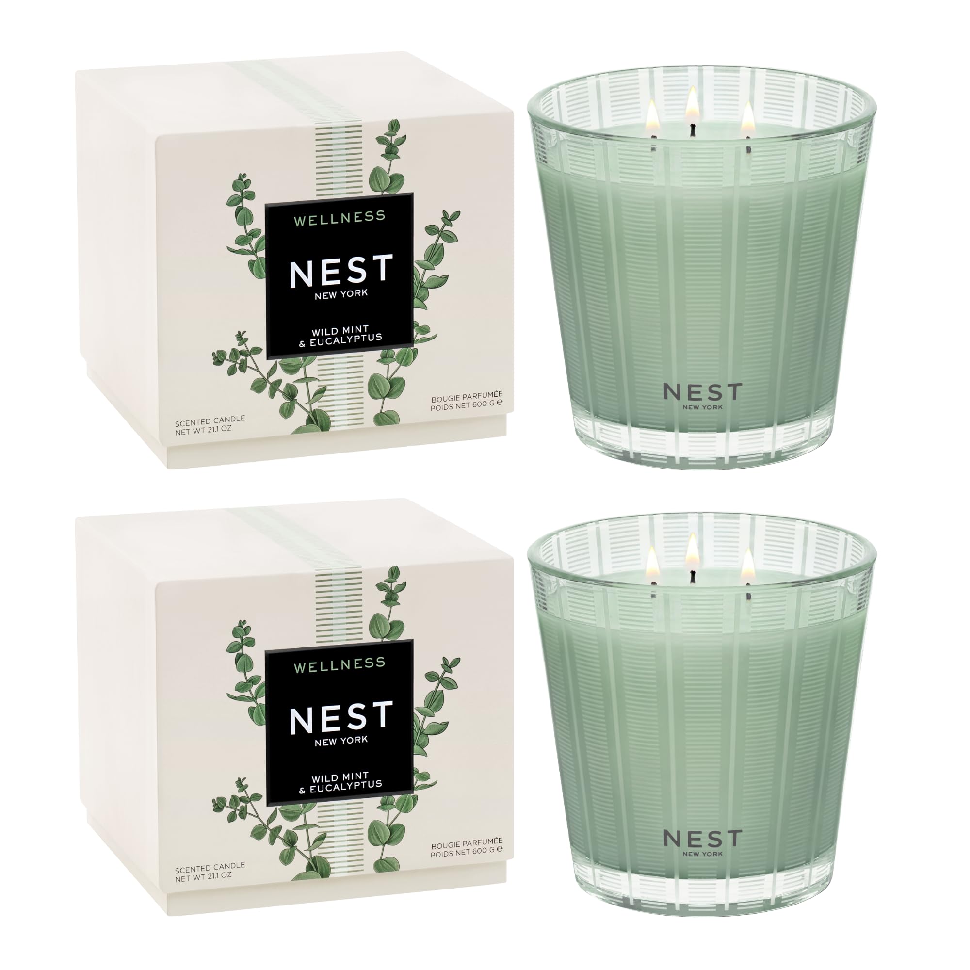 Foto 2 pulgar | Candle Nest New York  Menta Silvestre Y Eucalipto  3 Mechas  625 Ml  X2 - Venta Internacional.