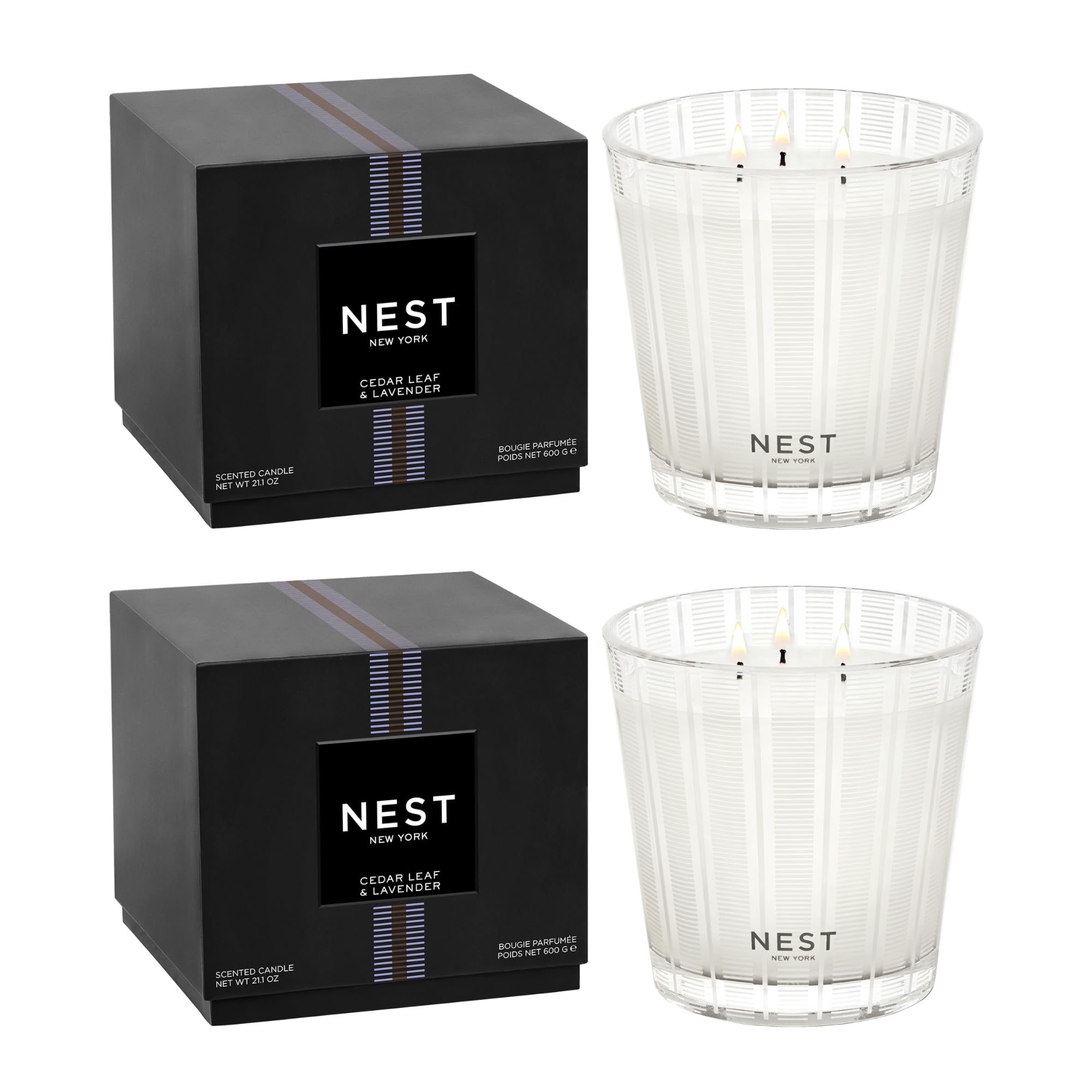 Foto 1 | Candle Nest New York Con Hojas De Cedro Y Lavanda  3 Mechas  625 Ml  X2 - Venta Internacional.