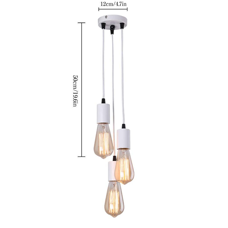 Foto 3 pulgar | Lámpara De Techo Nórdica Retro Colgante De Metal De 3 Luces - Venta Internacional.