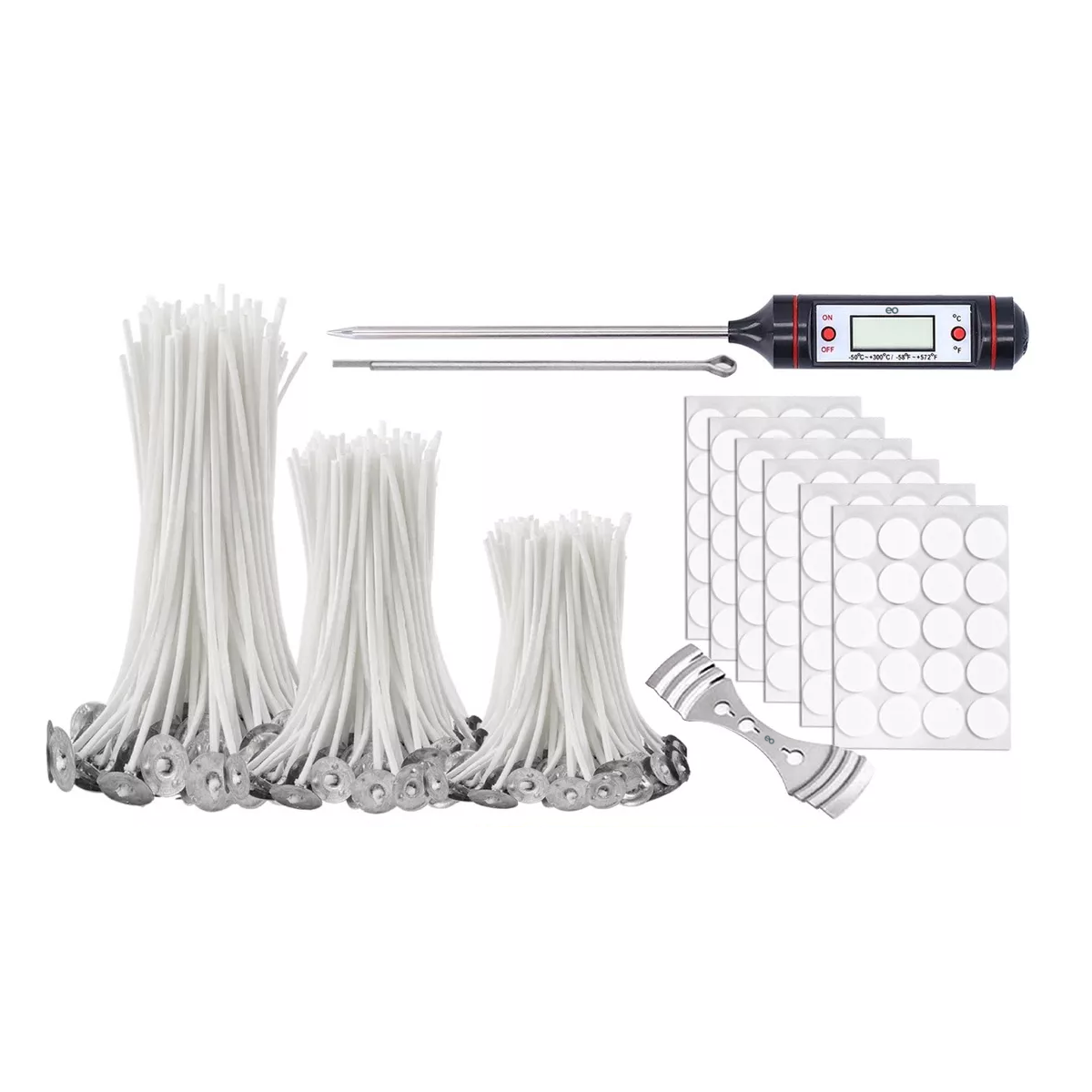 Juego Insumos Pabilo para Velas con Termómetro Digital Eo Safe Imports Esi-11267-1 Negro