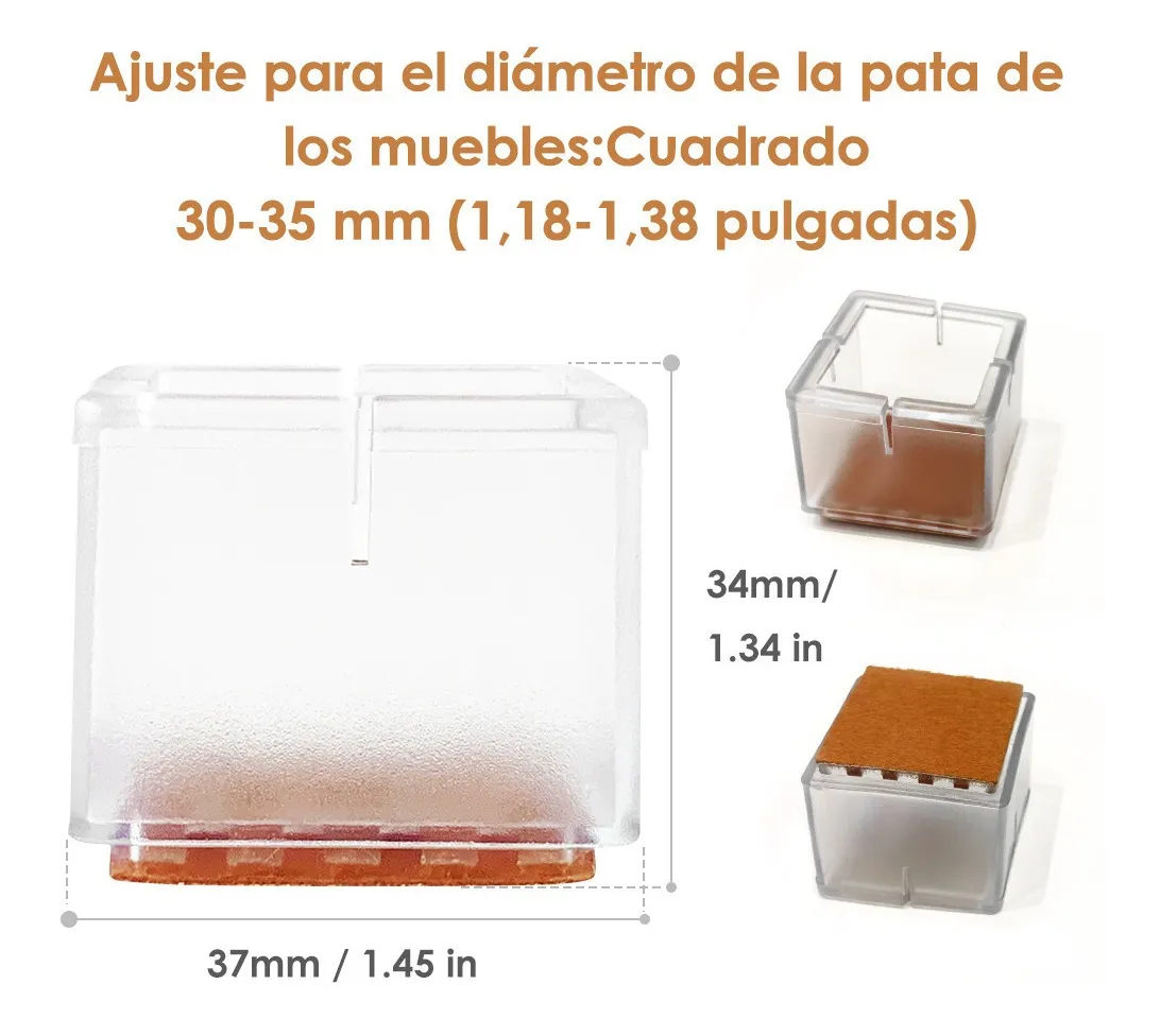 Foto 2 | Protector Lab.g Grueso De Silicona Para Patas De Muebles, Sillas Transparente