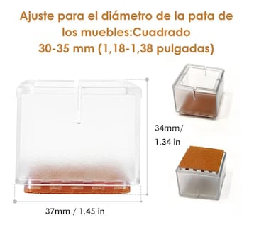 Foto 2 | Protector Lab.g Grueso De Silicona Para Patas De Muebles, Sillas Transparente