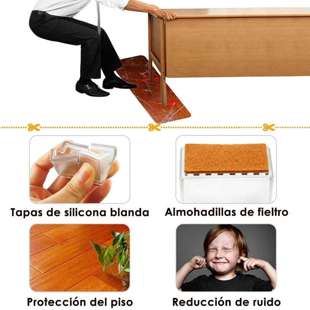 Foto 4 pulgar | Protector Lab.g Grueso De Silicona Para Patas De Muebles, Sillas Transparente