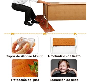 Foto 3 | Protector Grueso De Silicona Para Patas De Muebles, Sillas Transparente