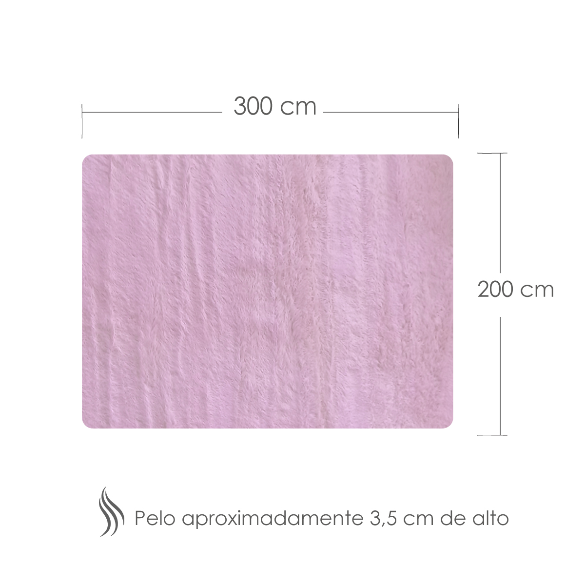 Foto 2 | Tapete Decorativo Iliosinnova 2 X 3 M color Rosa para Sala Felpa Motley