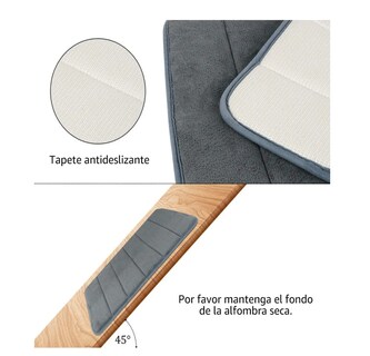 Foto 3 | Tapete Baño Ultrasuave Alfombra Absorbente color Gris