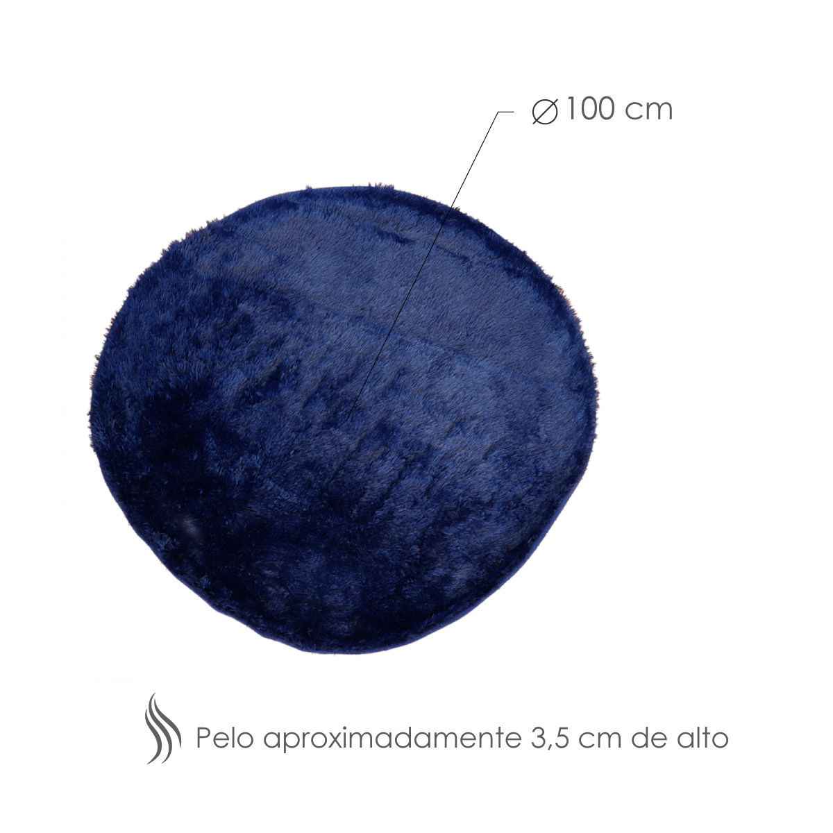 Foto 3 pulgar | Tapete INNOVA color Azul Redondo 1 m