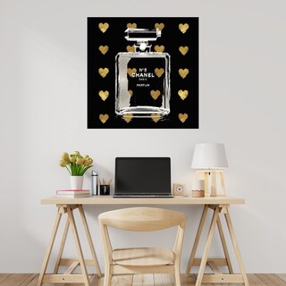 Foto 2 | Cuadro Decorativo - Corazones De Oro Sobre Negro - Madeline Blake - Arte Moderno - Impresión En Lienzo - Fine Art Tj