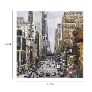 Foto 6 | Cuadro Decorativo de la Calle Arte Moderno Impresión en Lienzo Fine Art 82x82 cm