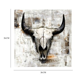 Foto 6 | Cuadro Decorativo Craneo de Vaca Blanca Impresión en Lienzo Fine Art