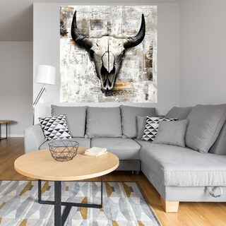 Foto 4 | Cuadro Decorativo - Craneo De Vaca Blanca Ii - Incado - Arte Moderno - Impresión En Lienzo - Fine Art Tj