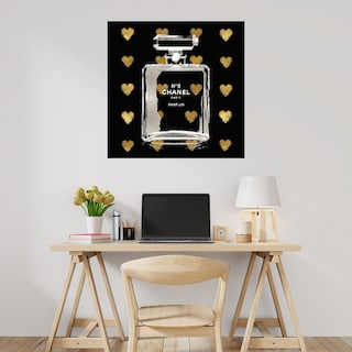 Foto 2 | Cuadro Decorativo - Corazones De Oro Sobre Negro - Madeline Blake - Arte Moderno - Impresión En Lienzo - Fine Art Tj