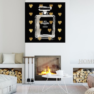 Foto 4 | Cuadro Decorativo - Corazones De Oro Sobre Negro - Madeline Blake - Arte Moderno - Impresión En Lienzo - Fine Art Tj