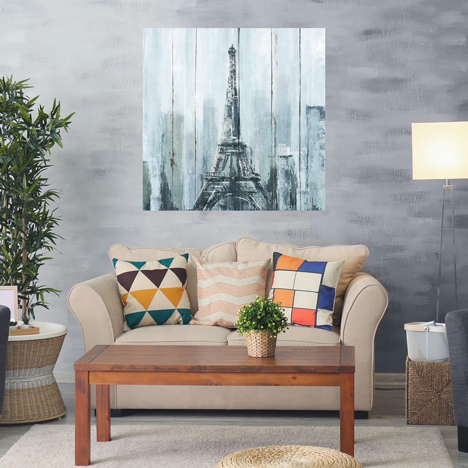 Foto 2 | Cuadro Decorativo Fine Art TJ 'Eiffel Azul' de Heather Hayes 82 x 82 cm