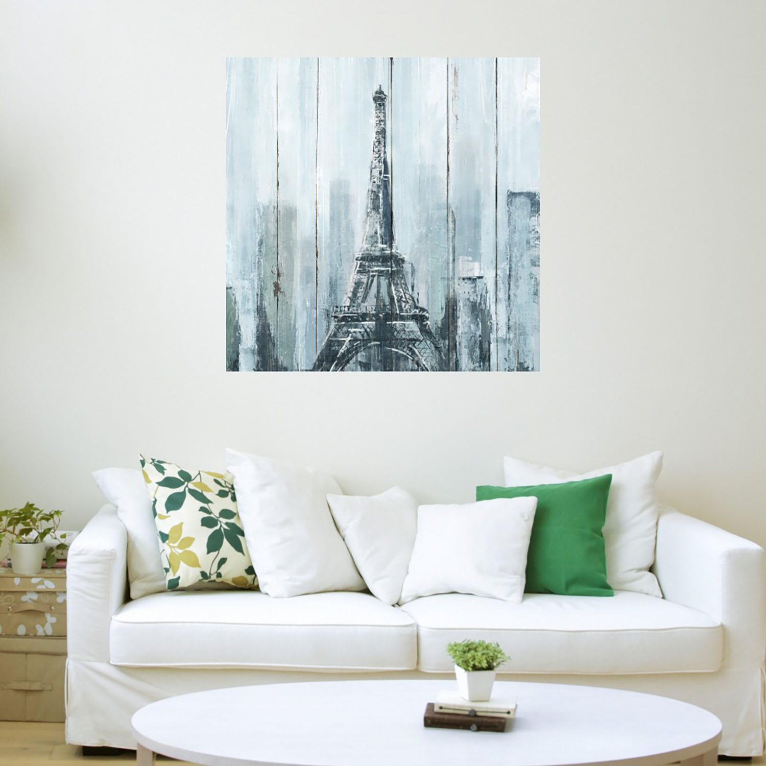 Foto 4 pulgar | Cuadro Decorativo Fine Art TJ 'Eiffel Azul' de Heather Hayes 82 x 82 cm