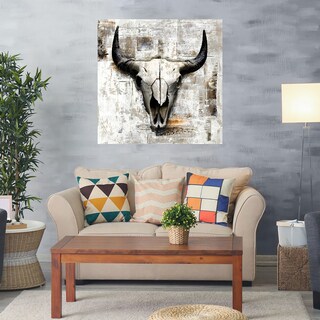 Foto 2 | Cuadro Decorativo - Craneo De Vaca Blanca Ii - Incado - Arte Moderno - Impresión En Lienzo - Fine Art Tj