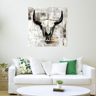 Foto 3 | Cuadro Decorativo - Craneo De Vaca Blanca Ii - Incado - Arte Moderno - Impresión En Lienzo - Fine Art Tj