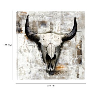 Foto 6 | Cuadro Decorativo - Craneo De Vaca Blanca Ii - Incado - Arte Moderno - Impresión En Lienzo - Fine Art Tj