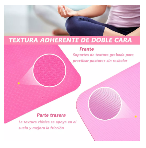 Foto 5 pulgar | Tapete De Yoga Pilates Fitness Ejercicio Portátil Grueso Mat