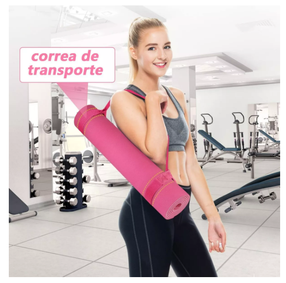 Foto 5 | Tapete De Yoga Pilates Fitness Ejercicio Portátil Grueso Mat