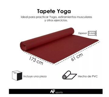 Foto 5 | Tapete Yoga 3mm 173x61cm Pvc Con Correa De Transportación