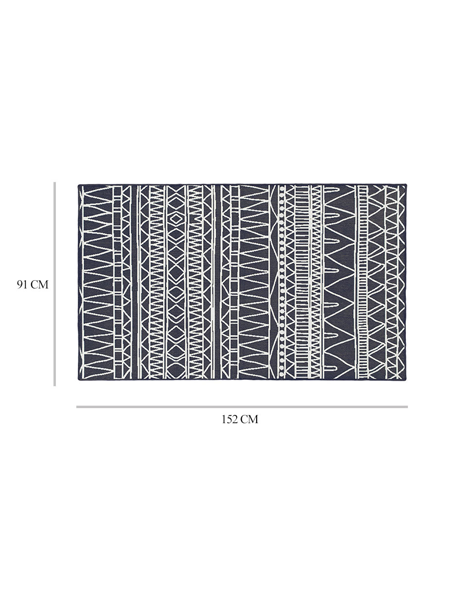 Foto 5 | Tapete Decorativo Lavable Chelsea Tribal Aztec En Gris Oscuro