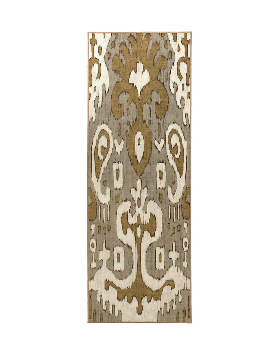 Foto 2 pulgar | Tapete Decorativo Lavable Ocre Ikat Gris Oro