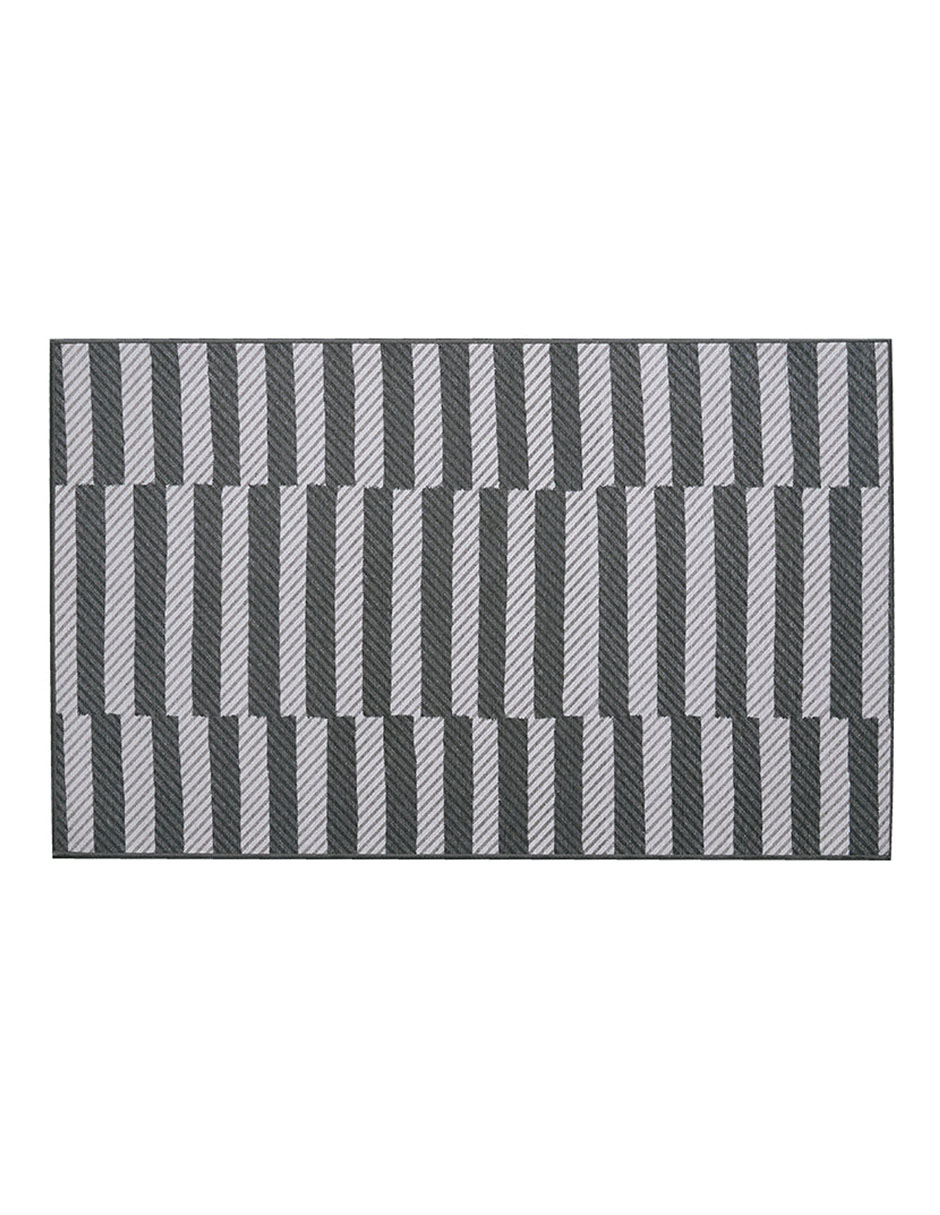 Foto 2 pulgar | Tapete Decorativo Lavable Tratti Offset Stripe Negro Crema