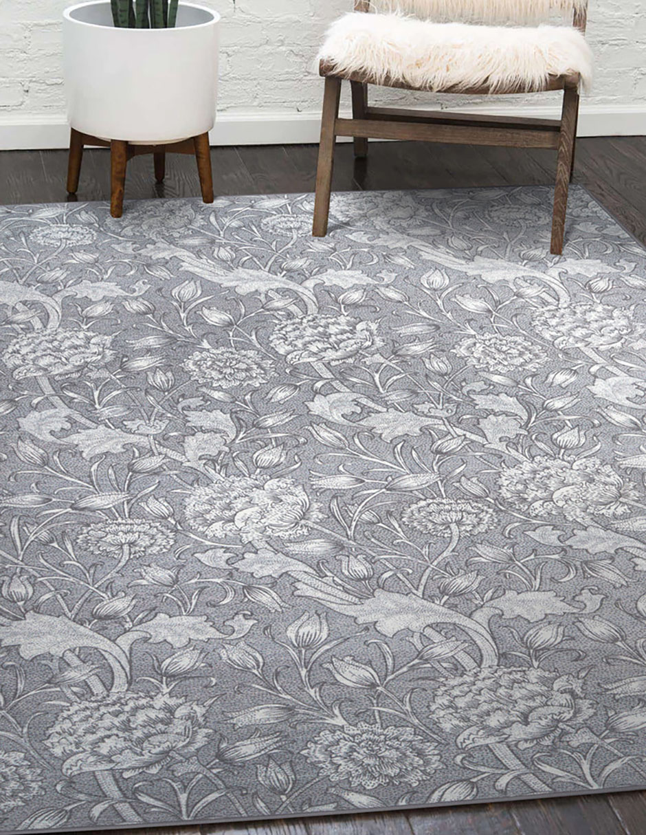 Foto 2 | Tapete Decorativo Lavable Kalini Floral Gris