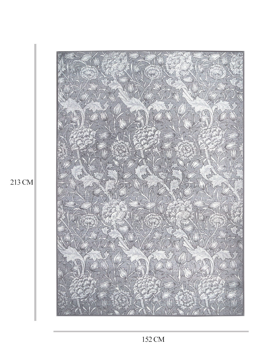 Foto 6 pulgar | Tapete Decorativo Lavable Kalini Floral Gris