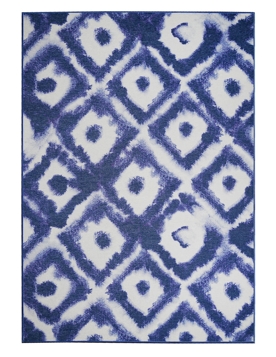 Foto 2 pulgar | Tapete Decorativo Lavable Shibori Geométrica Diamante Azul