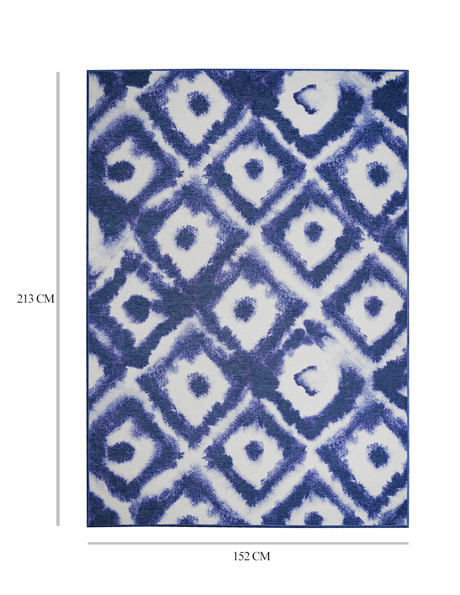 Foto 6 pulgar | Tapete Decorativo Lavable Shibori Geométrica Diamante Azul