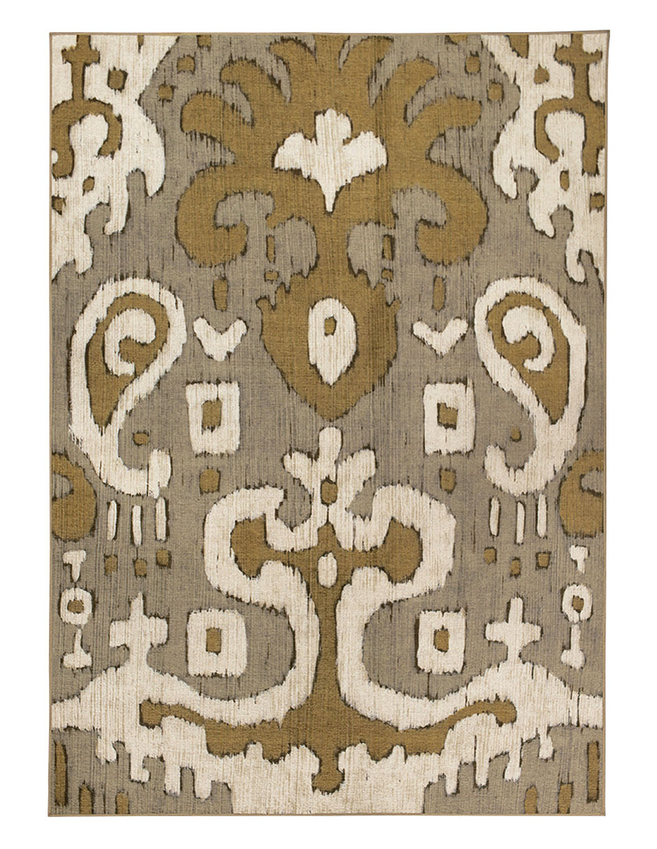 Foto 2 pulgar | Tapete Decorativo Lavable Ocre Ikat Gris Oro