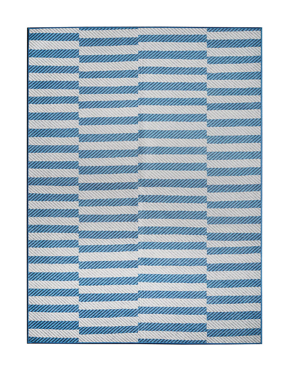 Tapete Decorativo Lavable Tratti Offset Stripe Azul