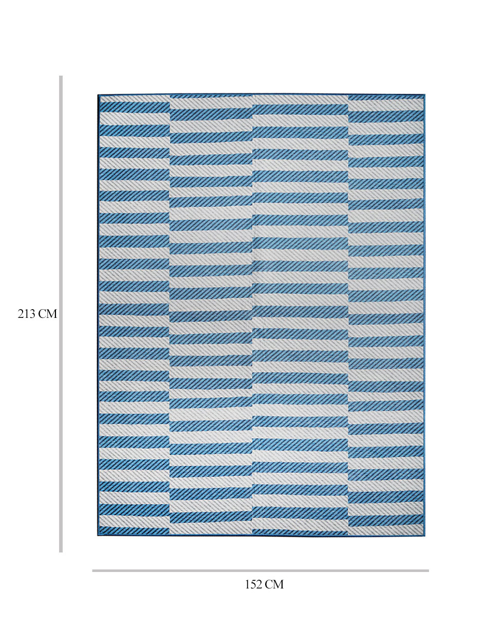 Foto 6 pulgar | Tapete Decorativo Lavable Tratti Offset Stripe Azul