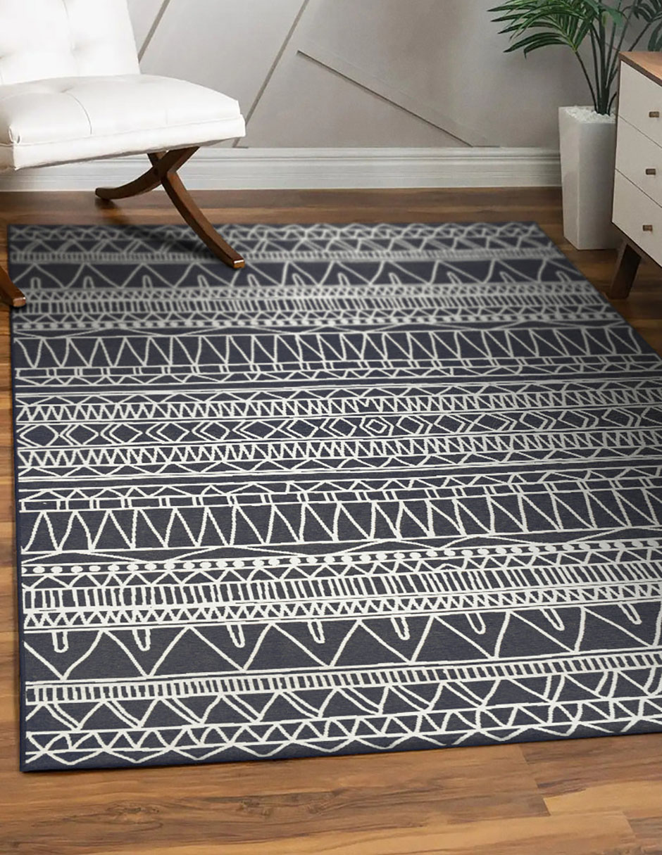 Foto 2 | Tapete Decorativo Lavable Chelsea Tribal Aztec En Gris Oscuro