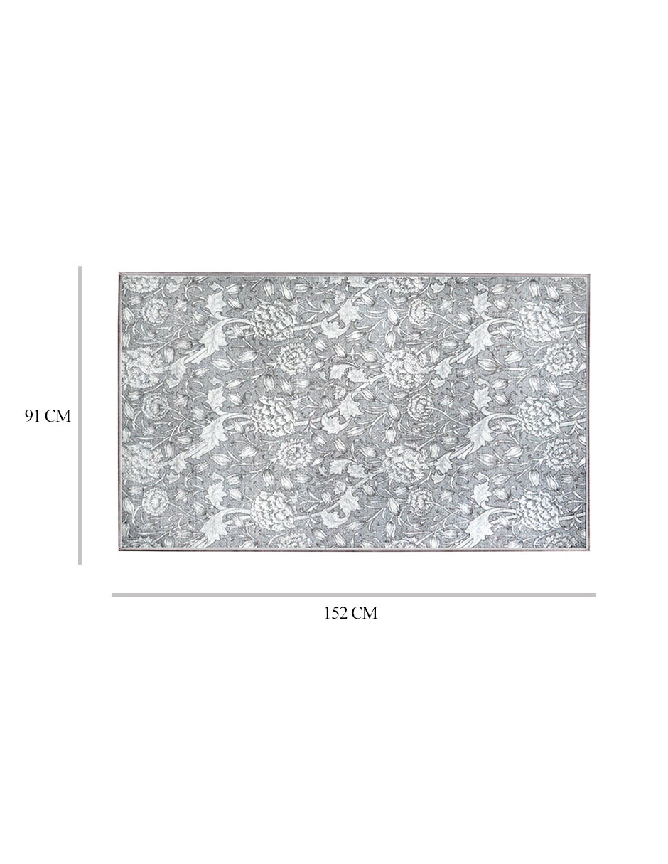 Foto 5 | Tapete Decorativo Lavable Kalini Floral Gris