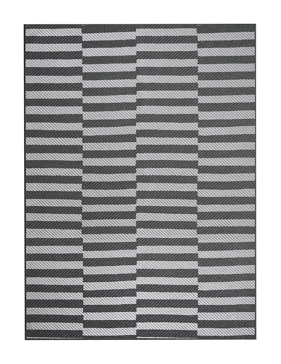 Foto 2 pulgar | Tapete Decorativo Lavable Tratti Offset Stripe Negro Crema