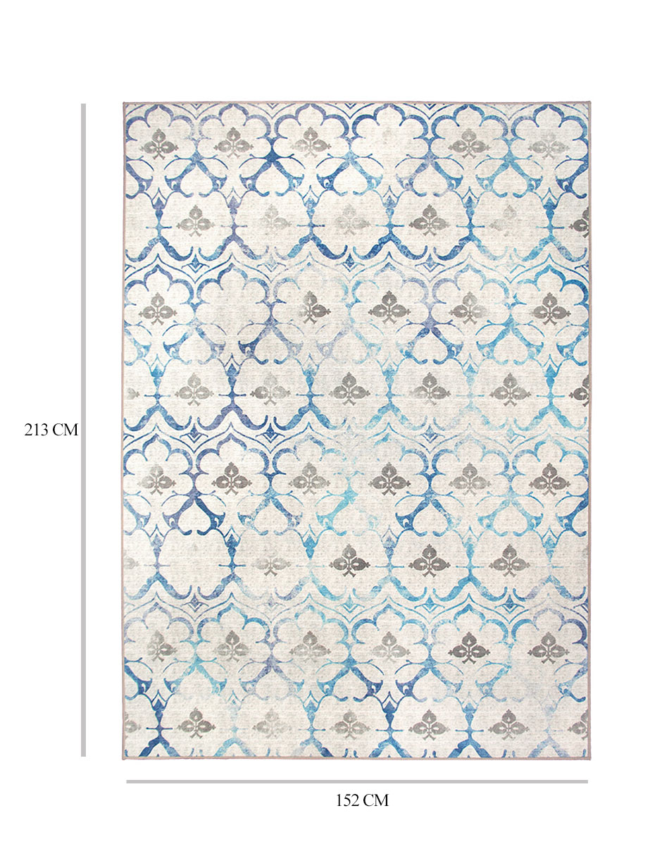 Foto 6 pulgar | Tapete Decorativo Lavable Azul Y Beige Leilani Damask