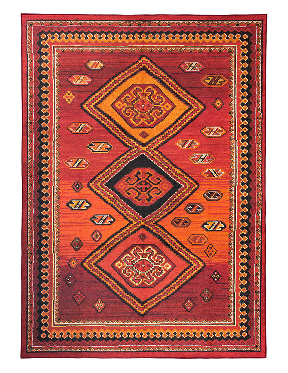 Tapete Decorativo Lavable Phoenix Kilim Granate