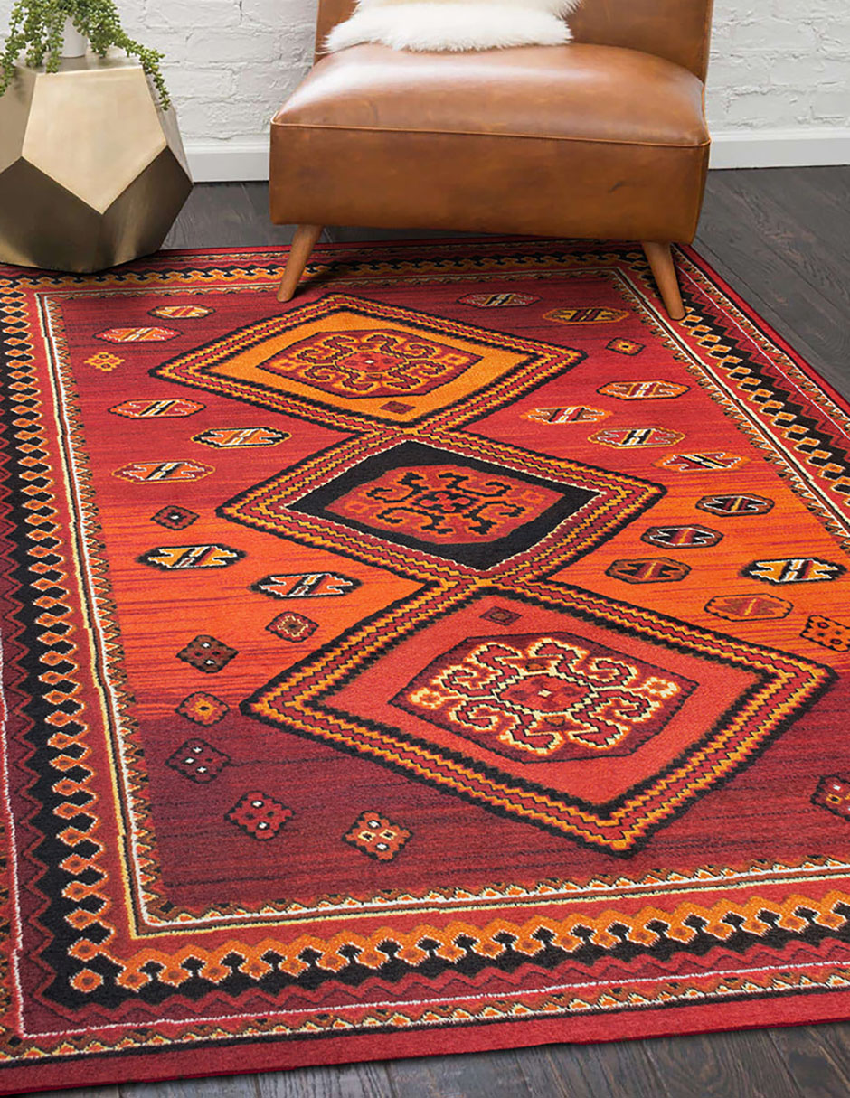 Foto 2 | Tapete Decorativo Lavable Phoenix Kilim Granate