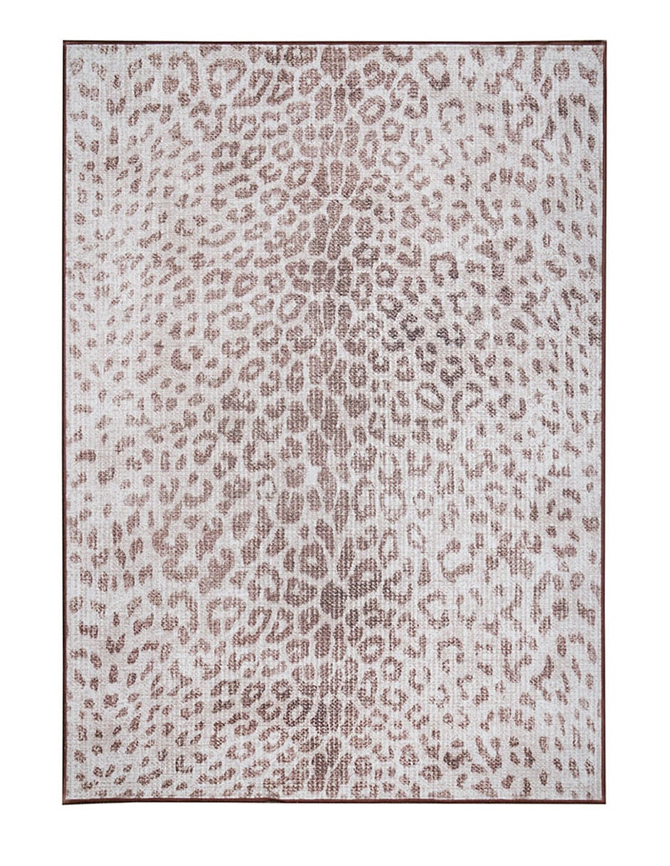 Tapete Decorativo Lavable Marrón Con Estampado De Leopardo De Miya $2,250