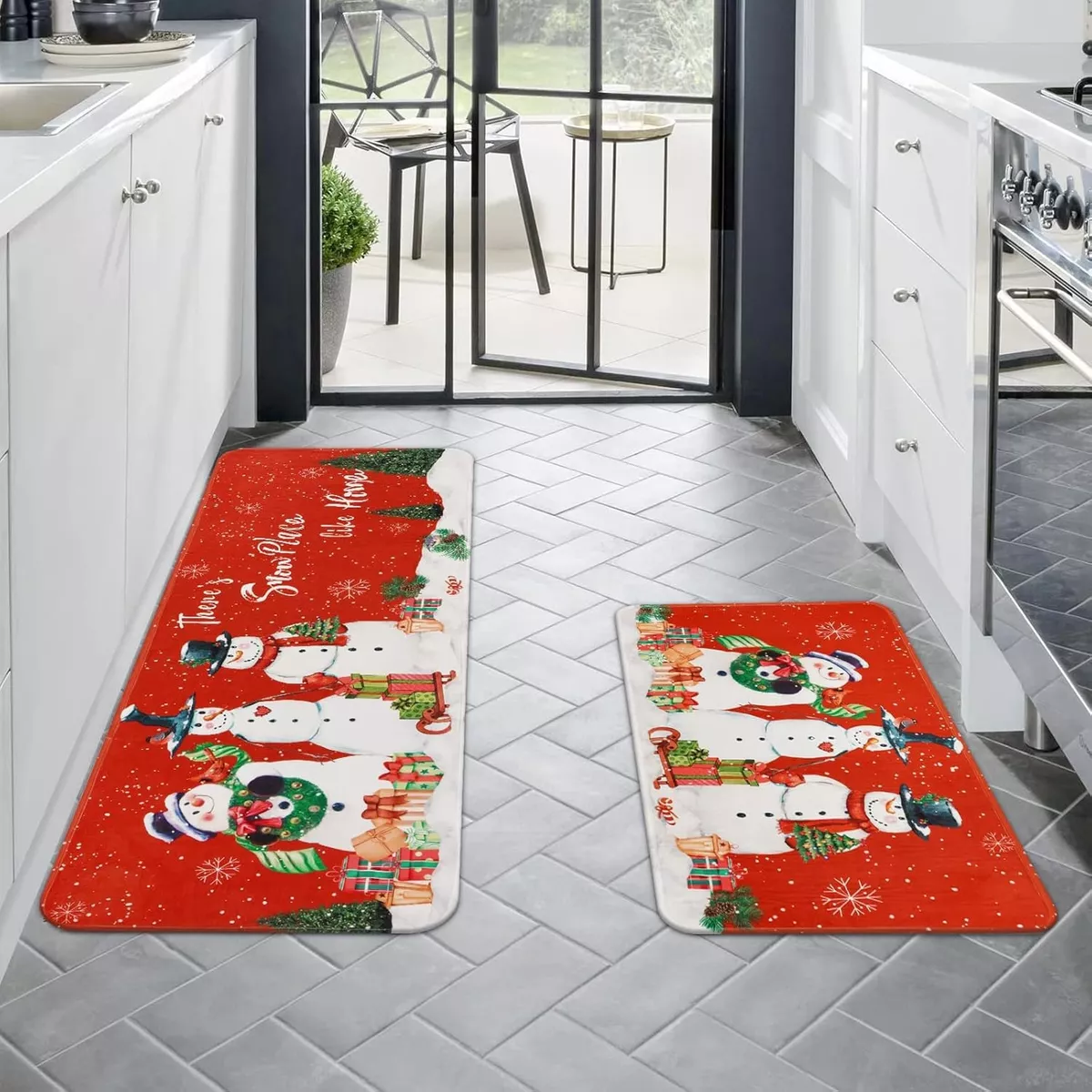 Foto 4 pulgar | Juego de Alfombras Navidad Muñecos de Nieve 2 Piezas
